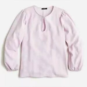 J. Crew Puff-Sleeve Satin-back Crepe Top